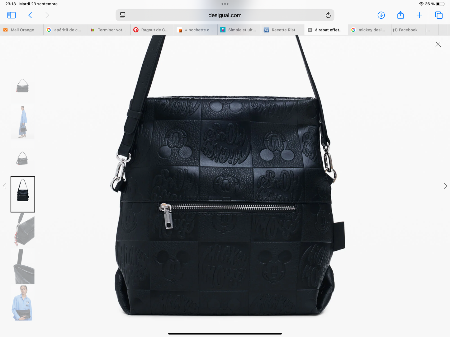 Sac DESIGUAL modèle mickey à rabat 82V1625