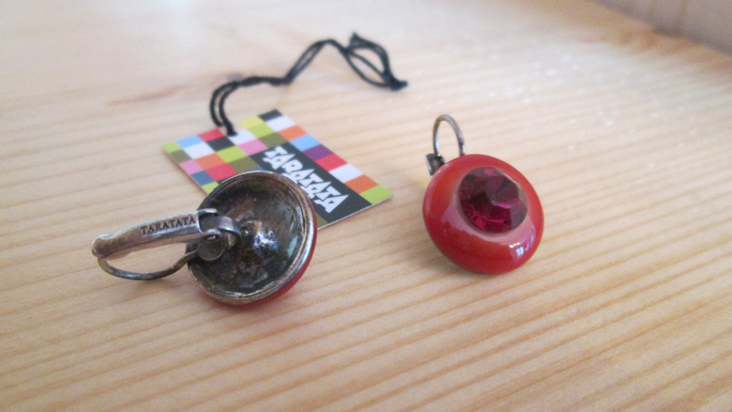 boucles d’oreilles Taratata modèle « ronds rouges N° 51 «