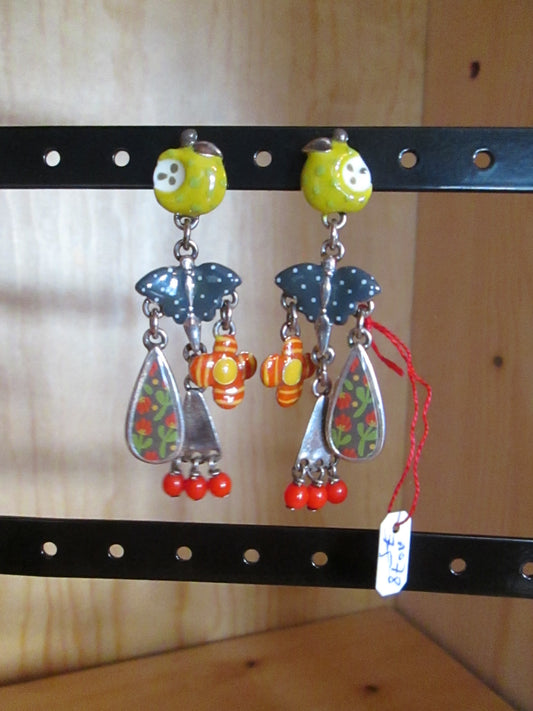 Boucles d’oreilles taratata modèle « pommes vertes N° 78 »