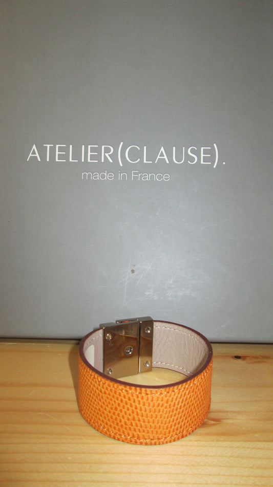 Bracelet Atelier Clause en lézard taille S modèle cachou