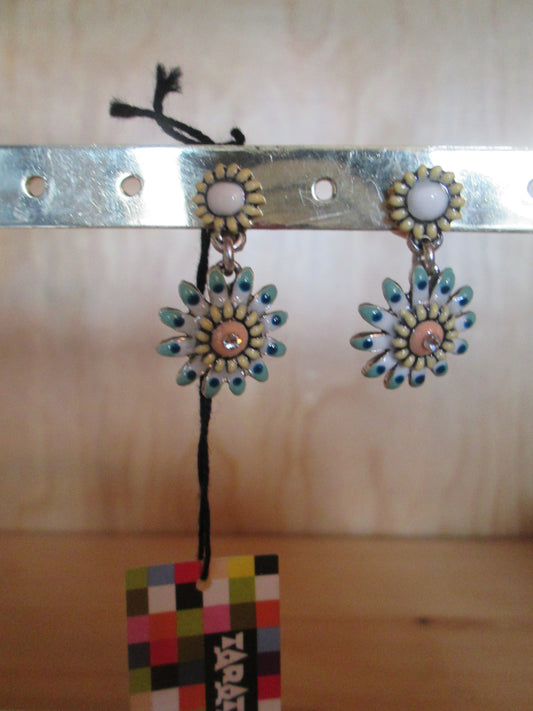 Boucles d’Oreilles TARATATA modèle « fleurs bleues »