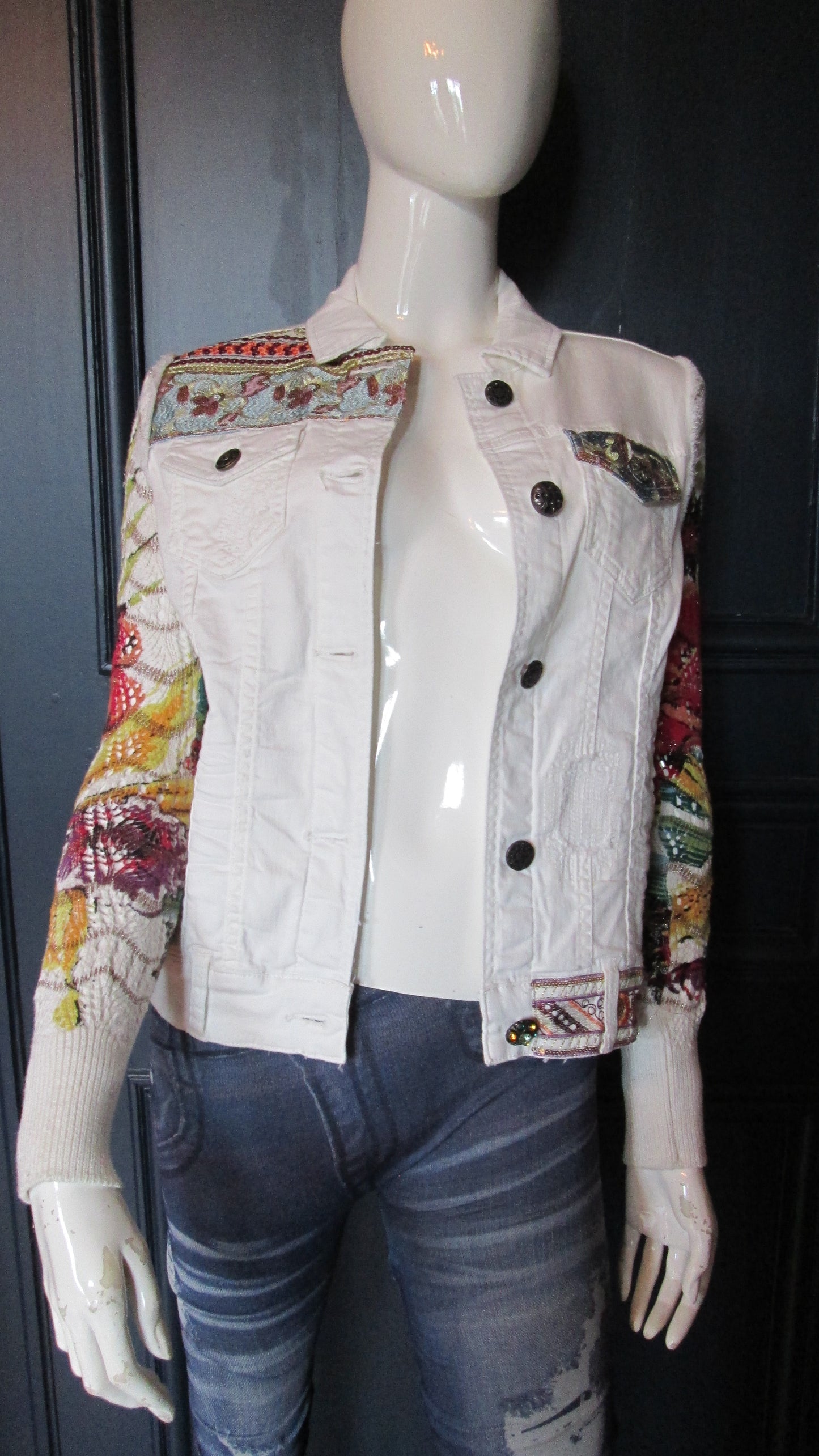 Veste / Blouson DESIGUAL  modèleexotic white jacket 33V1323