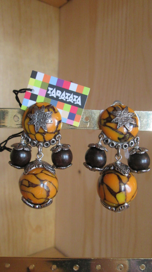 Boucles d'oreilles TARATATA modèle "orange N°45"