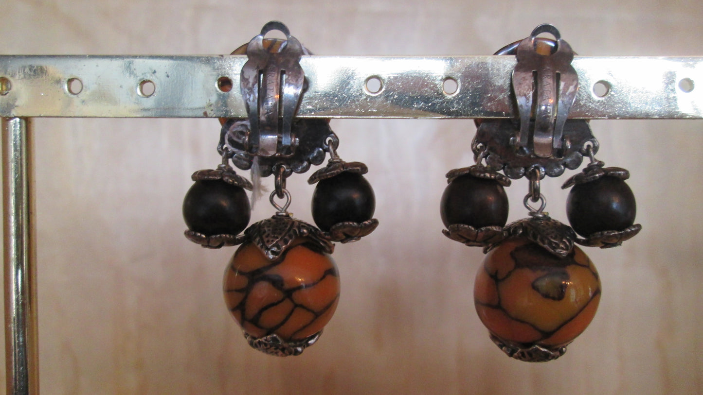 Boucles d'oreilles TARATATA modèle "orange N°45"