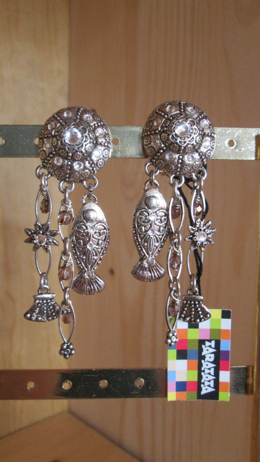 boucles d’oreilles Taratata modèle « poissons argents N° 47 »