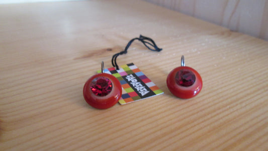 boucles d’oreilles Taratata modèle « ronds rouges N° 51 « 