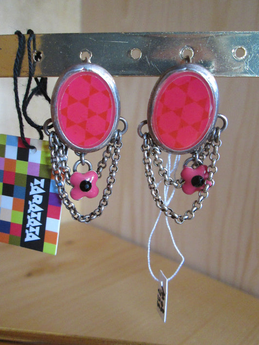 Boucles d‘oreilles Taratata modèle « médaillons rouges N° 71 »