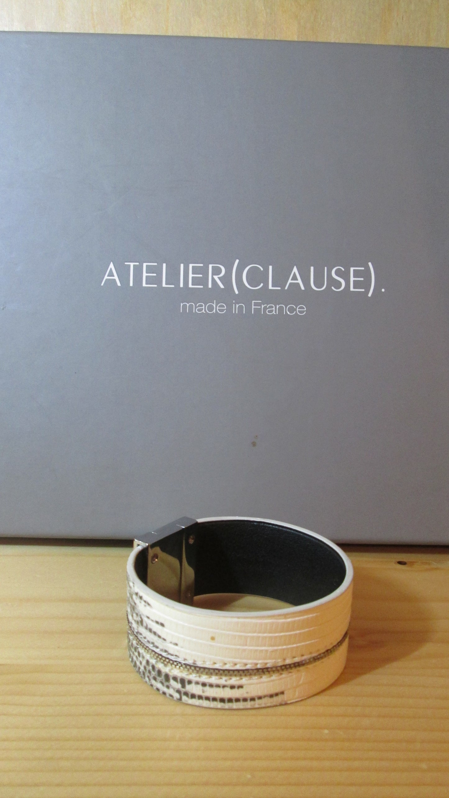 Bracelet atelier clause  en cuir de lézard taille L