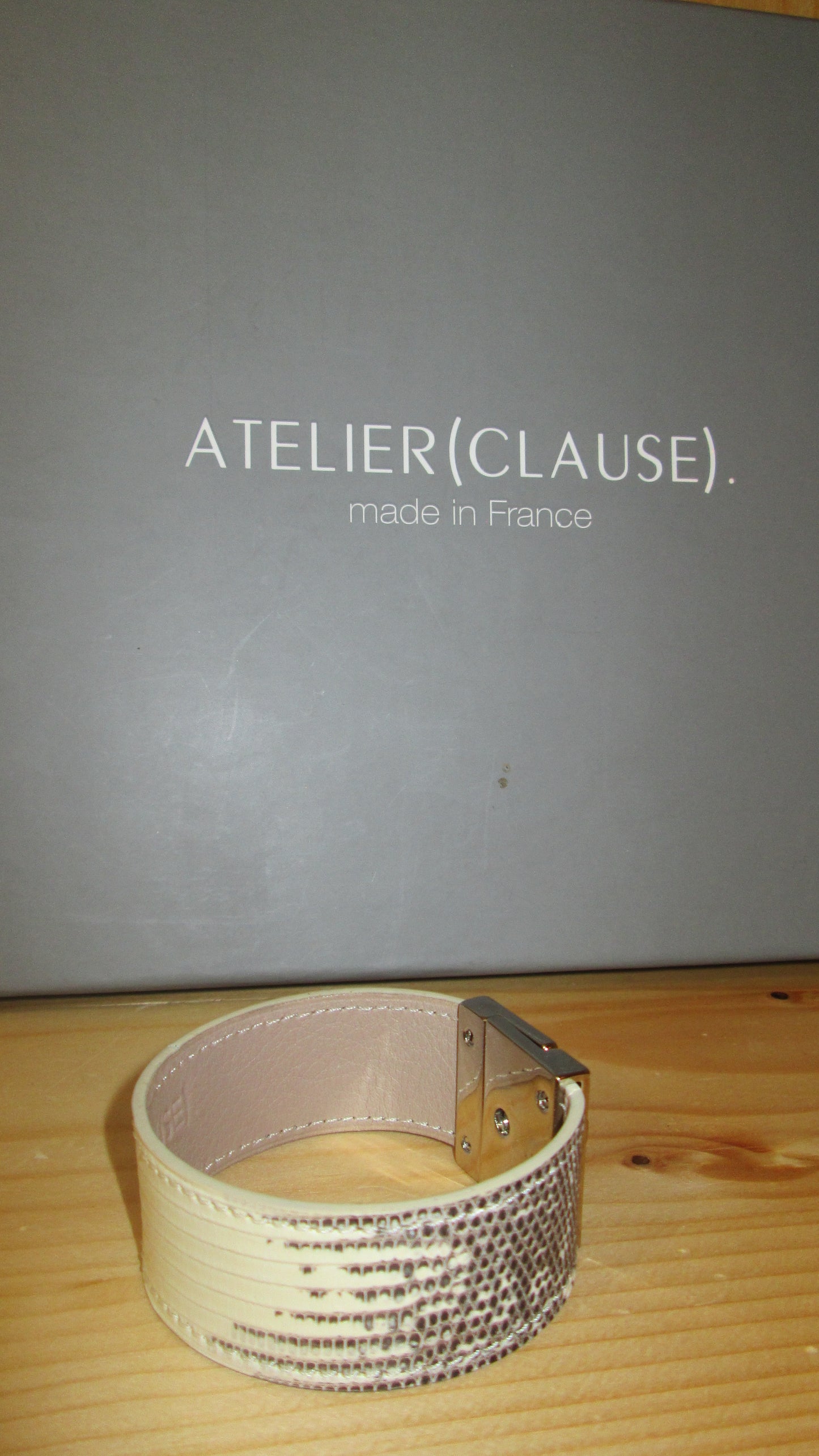 Bracelet atelier Clause en cuir de lézard taille S