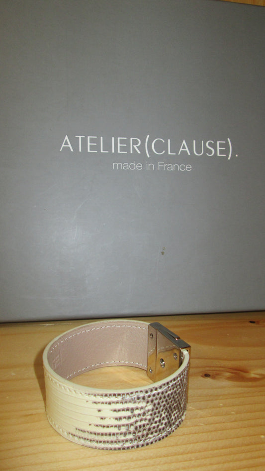 Bracelet atelier Clause en cuir de lézard taille S