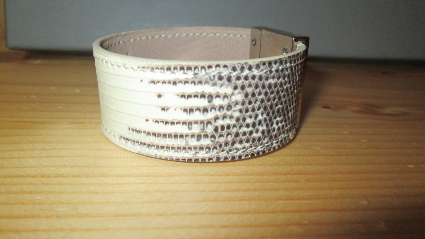 Bracelet atelier Clause en cuir de lézard taille S