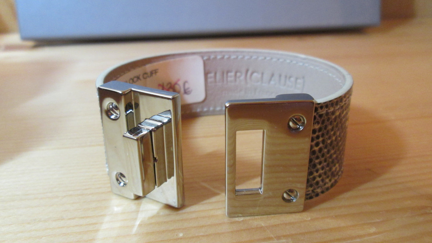Bracelet atelier Clause en cuir de lézard taille S