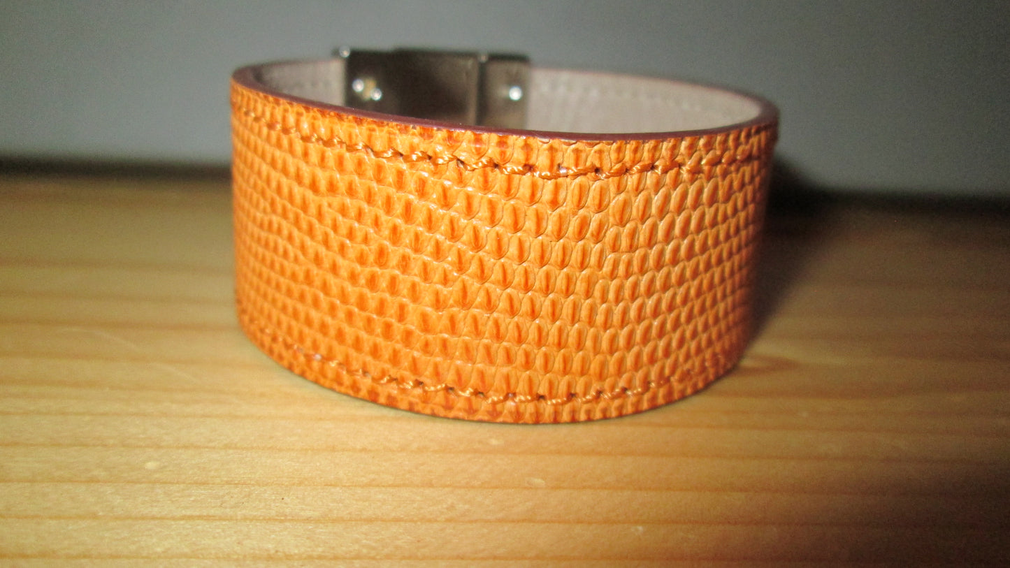 Bracelet Atelier Clause en lézard  taille S modèle cachou